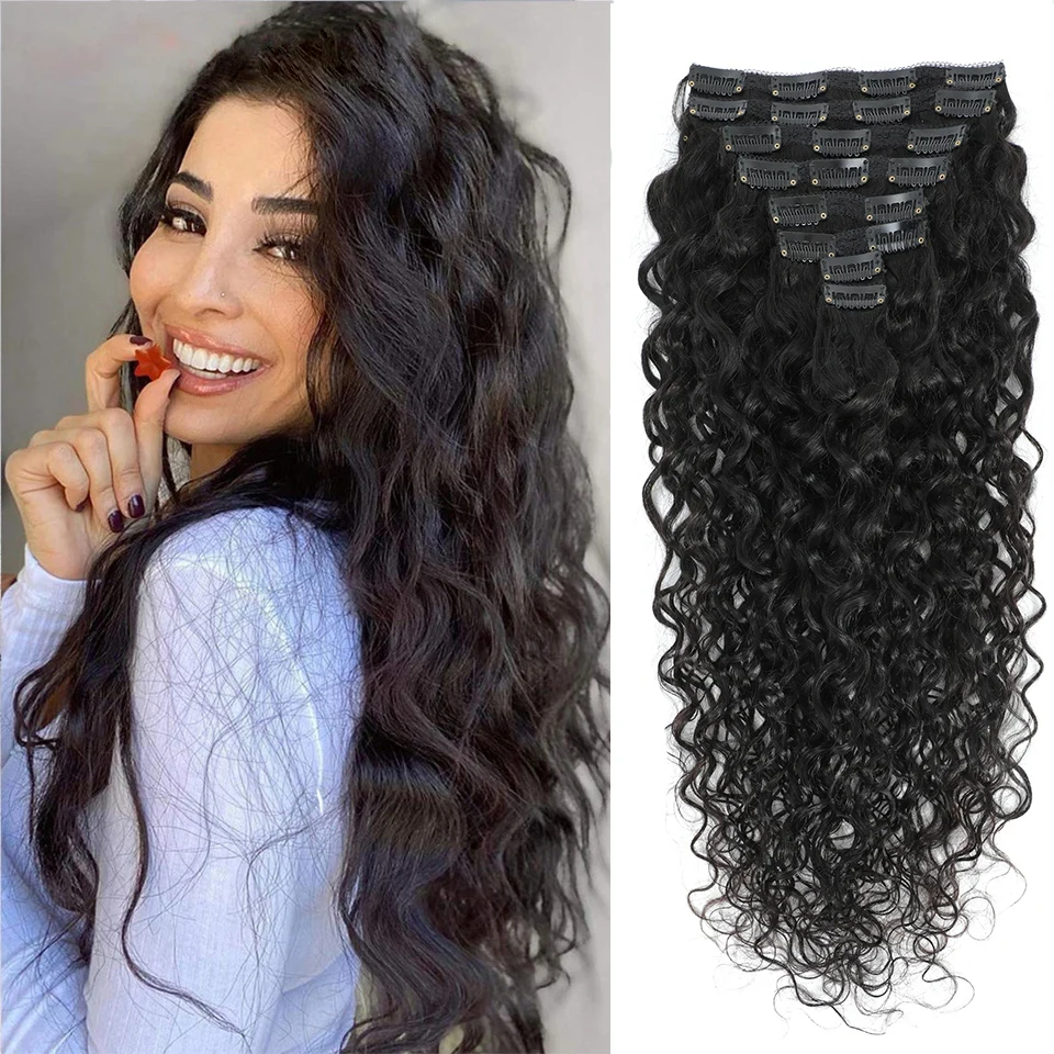Indian Real Human Hair Water Wave Clip-in Extensions Deep Curly Brazilian Virgin Remy 8Pcs 120g Loose Deep Wave for Women Thick
Indian Real Human Hair Water Wave Clip-in Extensions Deep Curly Brazilian Virgin Remy 8Pcs 120g Loose Deep Wave for Women Thick