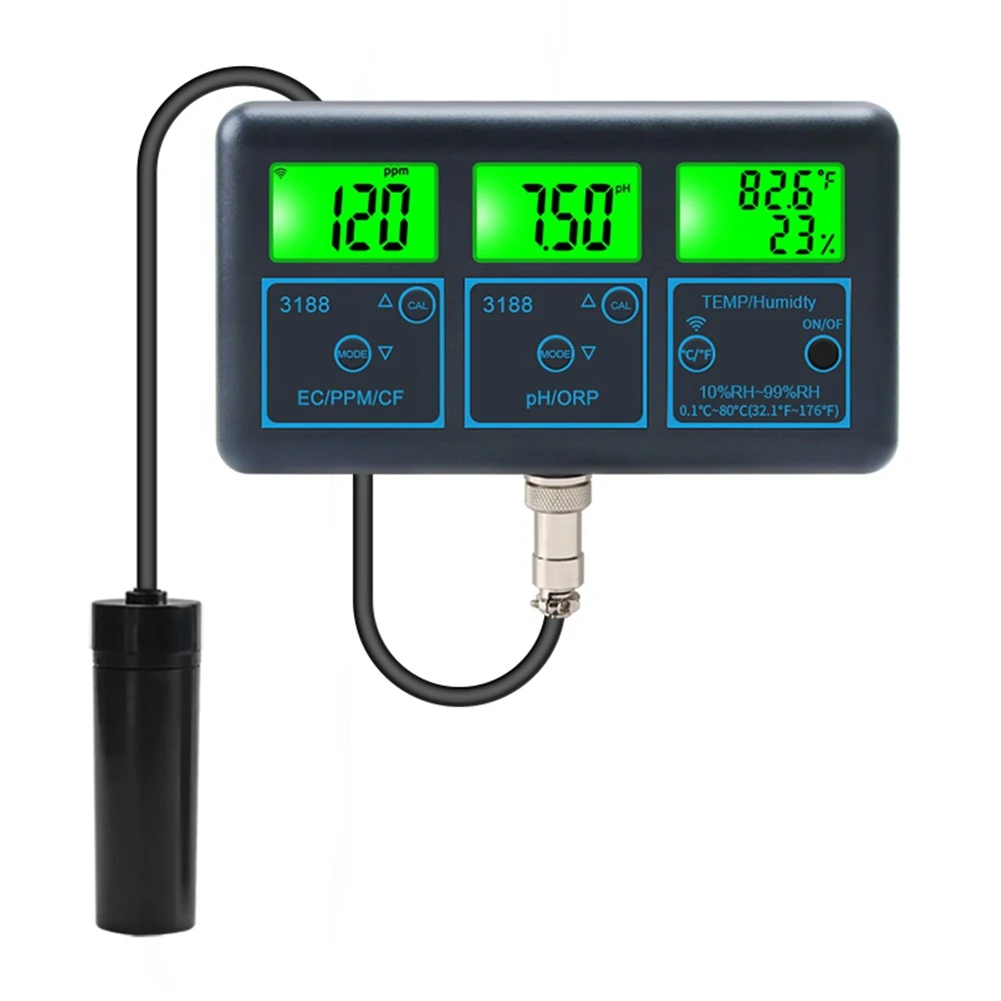 WiFi Tuya Smart Monitor Fish Tank Aquarium SPA Pool Online Water Quality Meter PH ORP EC PPM CF Humidity Tester EU Plug
WiFi Tuya Smart Monitor Fish Tank Aquarium SPA Pool Online Water Quality Meter PH ORP EC PPM CF Humidity Tester EU Plug