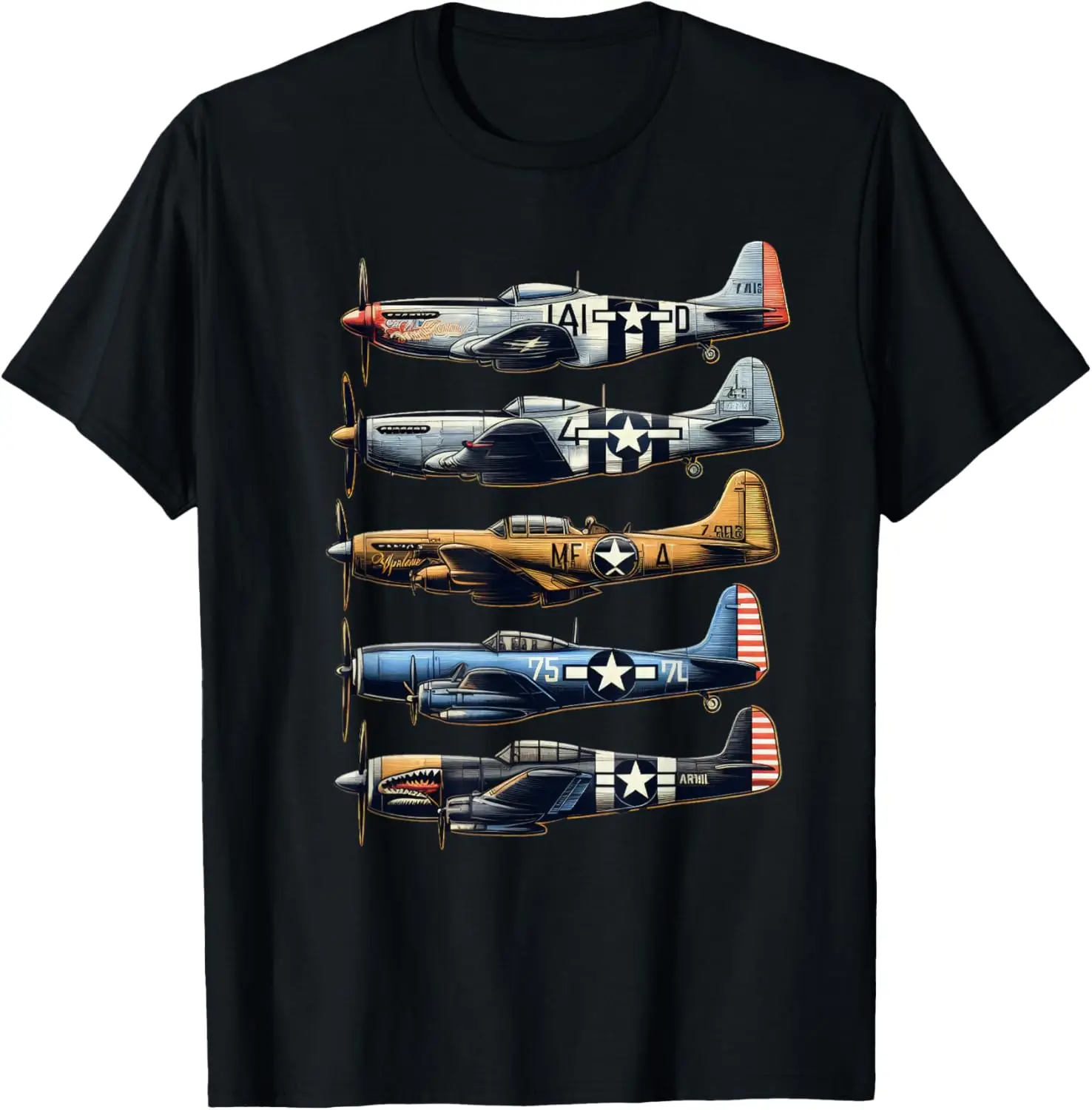 WW2 Planes P51 Mustang F4U B17 P47 Thunderbolt T-Shirt Short Sleeve Casual 100% Cotton Shirt
WW2 Planes P51 Mustang F4U B17 P47 Thunderbolt T-Shirt Short Sleeve Casual 100% Cotton Shirt