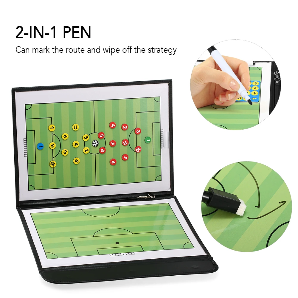 Foldable Football Soccer Magnetic Tactic Board Coaching Strategy Board with Marker Pieces and 2-in-1 Pen
Foldable Football Soccer Magnetic Tactic Board Coaching Strategy Board with Marker Pieces and 2-in-1 Pen