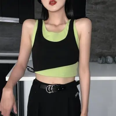 Summer Women Fake Two Pieces Tank Tops 2023 Design New Ulzzang Patchwork All-match Running Popular Simple Casual Feminino Tops
Summer Women Fake Two Pieces Tank Tops 2023 Design New Ulzzang Patchwork All-match Running Popular Simple Casual Feminino Tops