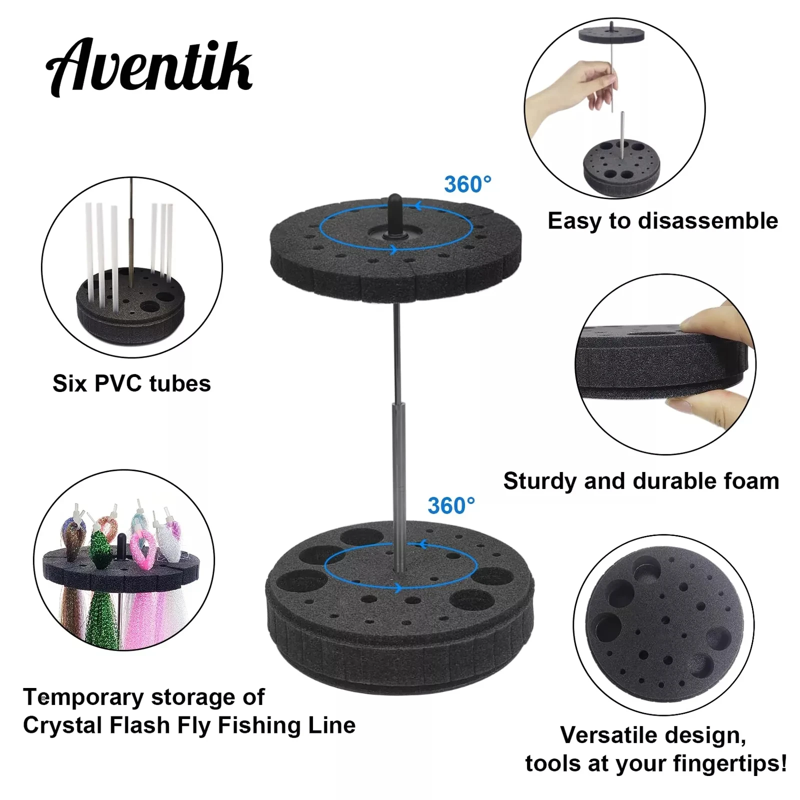 Aventik 360° Rotary Fly Tying Tool Caddy Removable for Holding Fly Tying Tools
Aventik 360° Rotary Fly Tying Tool Caddy Removable for Holding Fly Tying Tools
