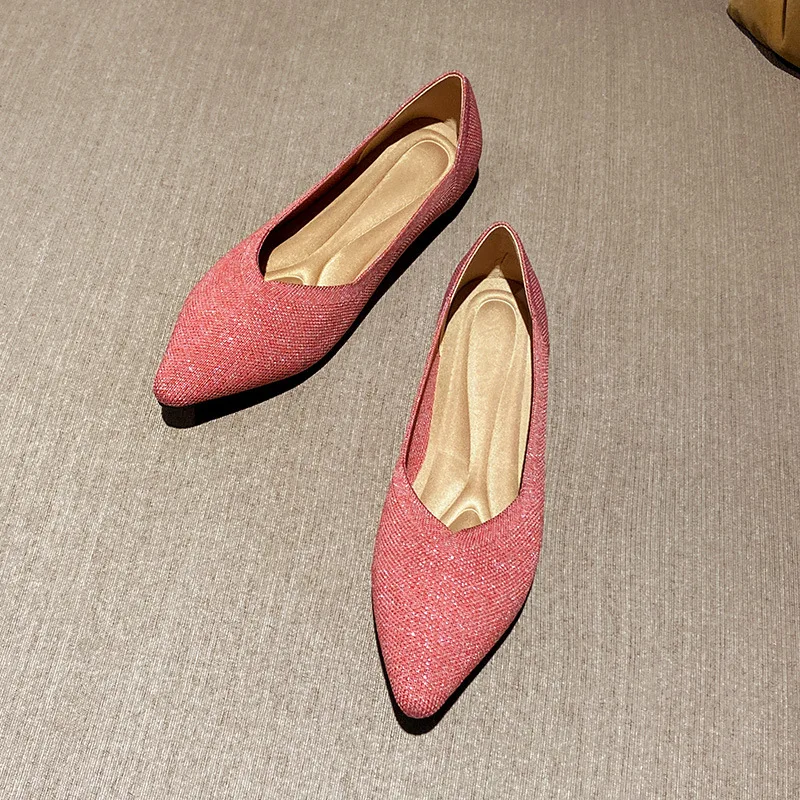 Knitted Ballet Flats Women Fashion Loafers Spring and Autumn Stretch Fabric Breathable Pointed Toe Plus Size 43 Women Boat Shoes
Knitted Ballet Flats Women Fashion Loafers Spring and Autumn Stretch Fabric Breathable Pointed Toe Plus Size 43 Women Boat Shoes