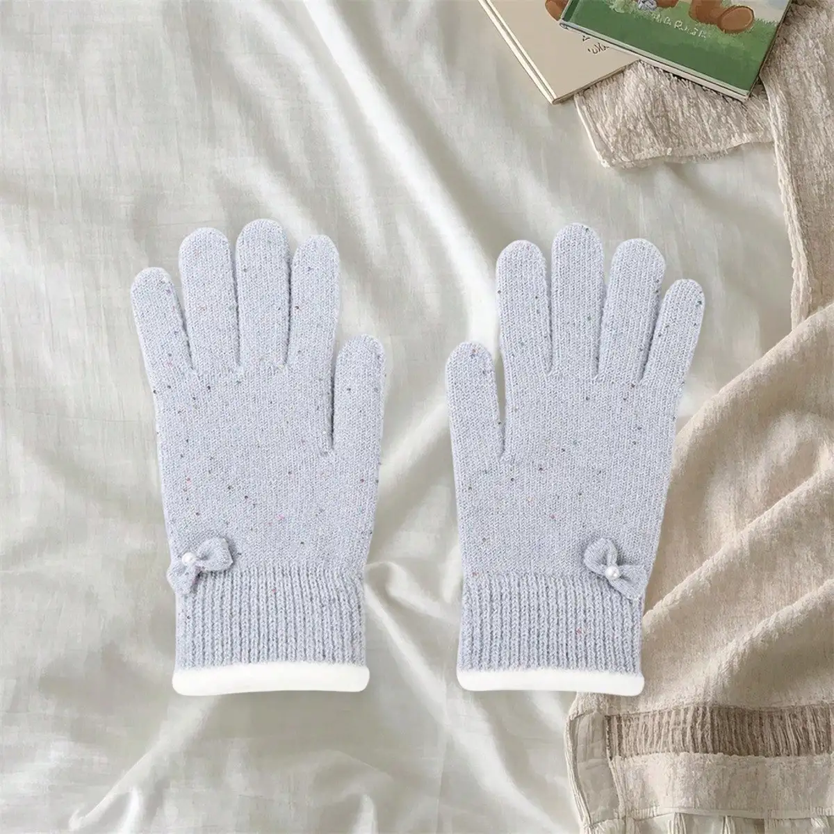Women Knit Gloves Soft Warm Winter Gloves Bow Pearl Thick Mittens For Casual Daily
Women Knit Gloves Soft Warm Winter Gloves Bow Pearl Thick Mittens For Casual Daily