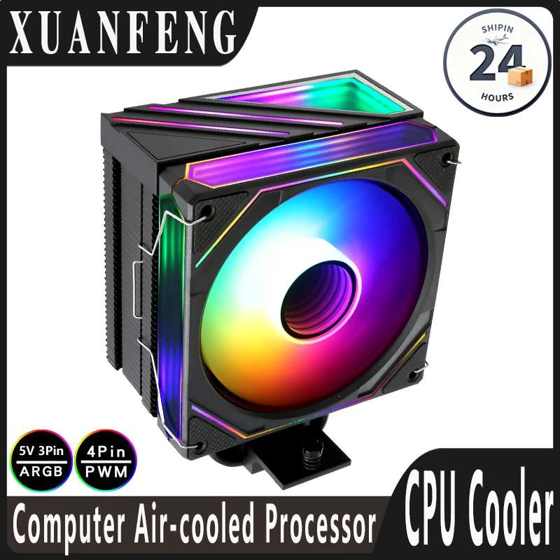 XUANFENG Efficient 4 Heat Pipe Cooler Cooling System Applicable To LGA1700 2011-3 CPU RGB 120mm Fan Compatible x79 x99 AM4 i5 i7
XUANFENG Efficient 4 Heat Pipe Cooler Cooling System Applicable To LGA1700 2011-3 CPU RGB 120mm Fan Compatible x79 x99 AM4 i5 i7