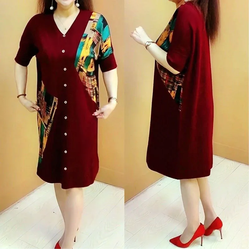 Mom's Women's Spring Dress 2025 Summer New Female Fashion V-Neck Temperament Print Dresses Loose Plus Size Medium Long Vestidos
Mom's Women's Spring Dress 2025 Summer New Female Fashion V-Neck Temperament Print Dresses Loose Plus Size Medium Long Vestidos