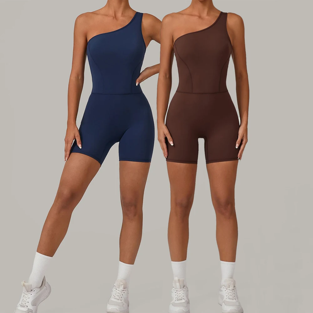 One Shoulder Jumpsuit Women's Tracksuit Shorts Bodysuit Sports Overalls Woman Yoga Clothing Gym Rompers Sportswear Fitness Suit
One Shoulder Jumpsuit Women's Tracksuit Shorts Bodysuit Sports Overalls Woman Yoga Clothing Gym Rompers Sportswear Fitness Suit