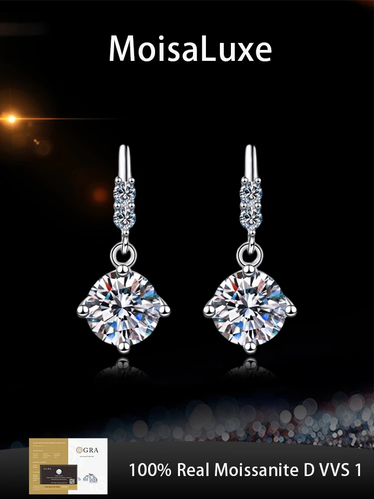 MoisaLuxe Official Store GRA Moissanite Plata Sterling 925 Silver Round Shape Earrings for Women Hoops Piercing Fashion Jewelry
MoisaLuxe Official Store GRA Moissanite Plata Sterling 925 Silver Round Shape Earrings for Women Hoops Piercing Fashion Jewelry