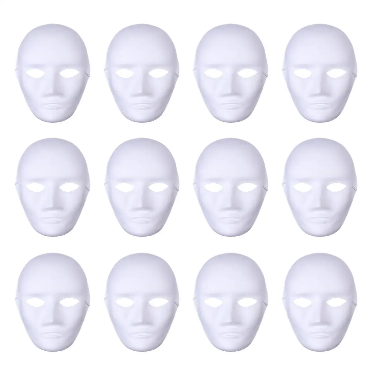 12 Pcs Blank White Hand Painted Mask DIY Scary Masks Halloween Costumes Party Accessories Makeup
12 Pcs Blank White Hand Painted Mask DIY Scary Masks Halloween Costumes Party Accessories Makeup
