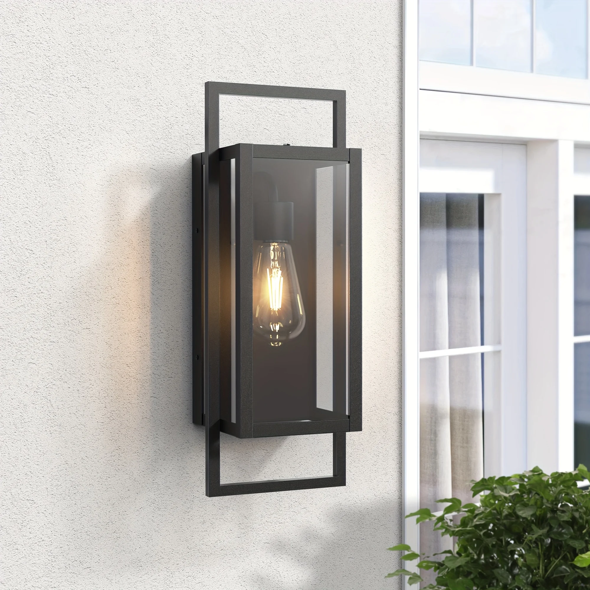 Black Wall Sconce Dusk to Dawn Outdoor Wall Lights, Modern Rectangular Exterior Wall Lights with Clear Glass Shade, 15 Incehs Exterior Wall Sconce for House Patio Hallway Backyard Garden
Black Wall Sconce Dusk to Dawn Outdoor Wall Lights, Modern Rectangular Exterior Wall Lights with Clear Glass Shade, 15 Incehs Exterior Wall Sconce for House Patio Hallway Backyard Garden