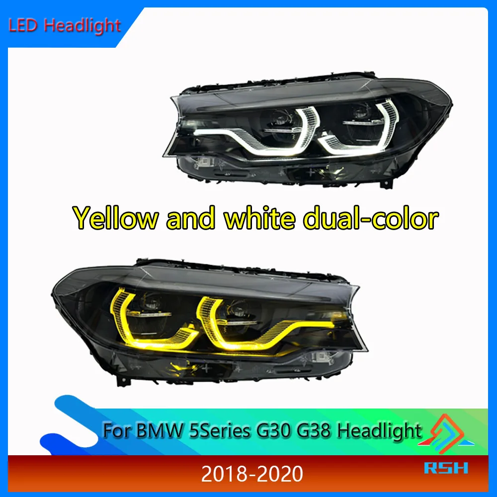 Car Head Light For BMW 5 Series G30 G38 2018-2020 Modified Two-Color Spoon (White Yellow) Headlight Assembly With DRL Front Lamp
Car Head Light For BMW 5 Series G30 G38 2018-2020 Modified Two-Color Spoon (White Yellow) Headlight Assembly With DRL Front Lamp