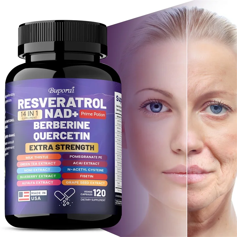 Resveratrol Nad+ Berberine Quercetin - Supports Cell Health, DNA Repair, Energy Production and Cell Metabolism, Healthy Aging
Resveratrol Nad+ Berberine Quercetin - Supports Cell Health, DNA Repair, Energy Production and Cell Metabolism, Healthy Aging