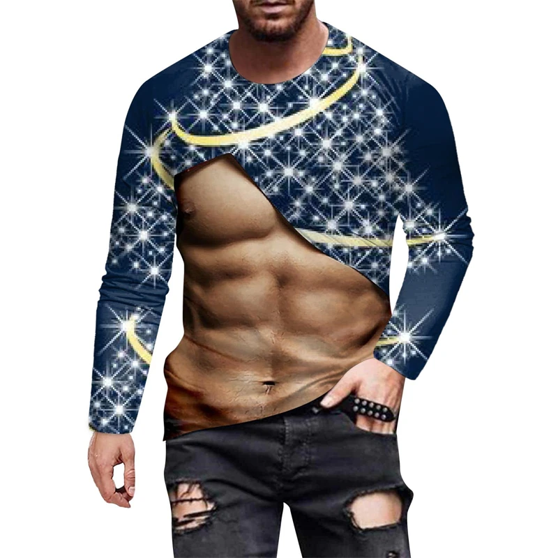 2025 Male Christmas T Shirt 3D Pullover Crew Neck Autumn Long Sleeve T-Shirt Funny Muscle Print Men'S Party Tops Kids Clothing
2025 Male Christmas T Shirt 3D Pullover Crew Neck Autumn Long Sleeve T-Shirt Funny Muscle Print Men'S Party Tops Kids Clothing