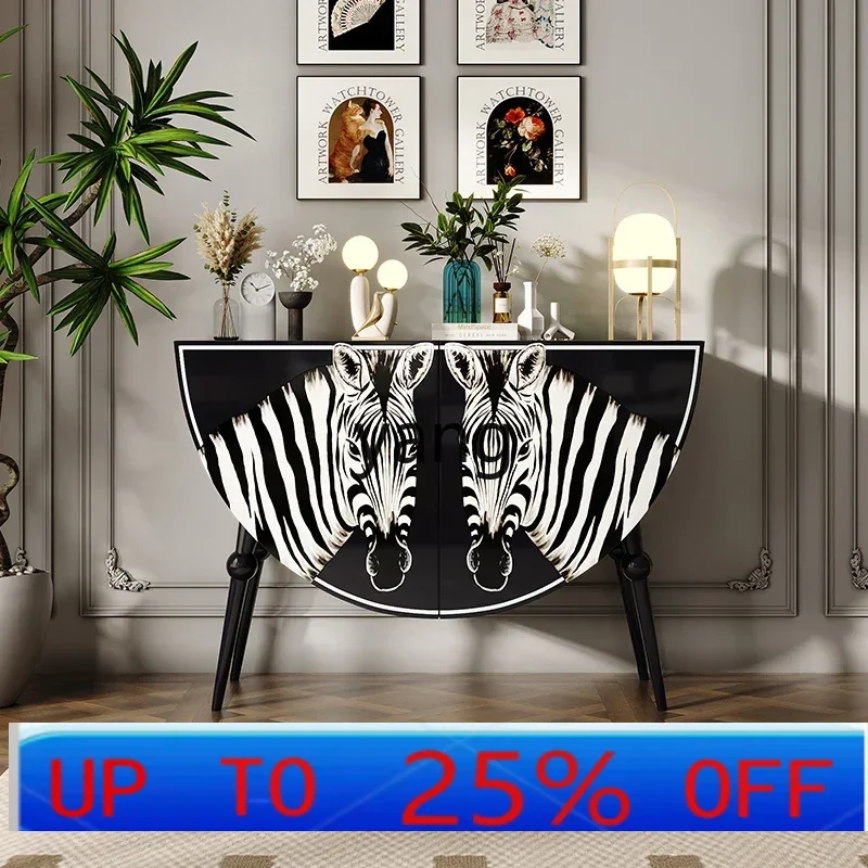 LMM living room entrance foyer decorative cabinet painted zebra pattern storage cabinet
LMM living room entrance foyer decorative cabinet painted zebra pattern storage cabinet