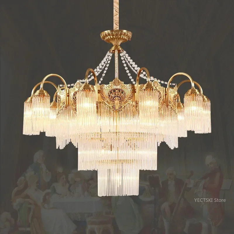 GHEUVNJ French chandelier, living room, dining room, European style villa, duplex building, lobby light luxury crystal lighting
GHEUVNJ French chandelier, living room, dining room, European style villa, duplex building, lobby light luxury crystal lighting