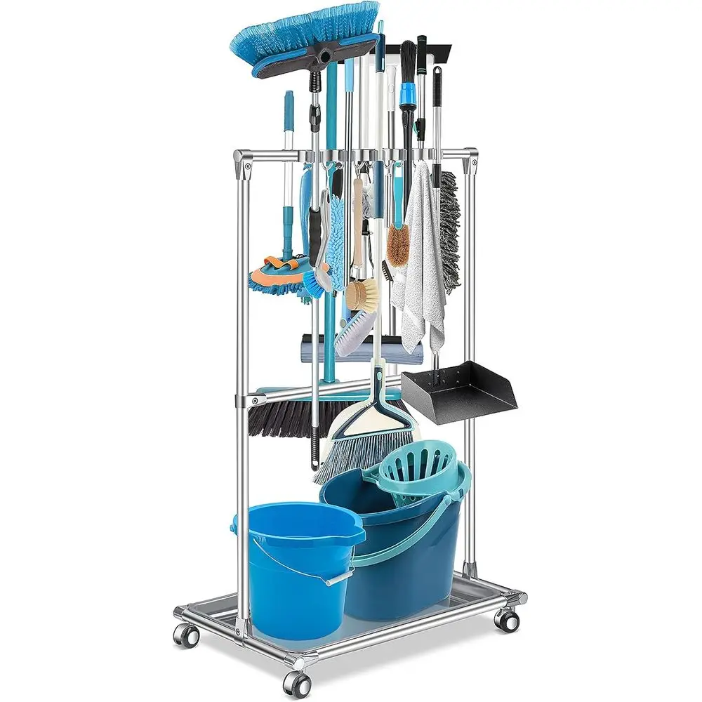 Adjustable Multi-Purpose Storage Cart for Cleaning Tools, Garden, and More with 10 Racks
Adjustable Multi-Purpose Storage Cart for Cleaning Tools, Garden, and More with 10 Racks