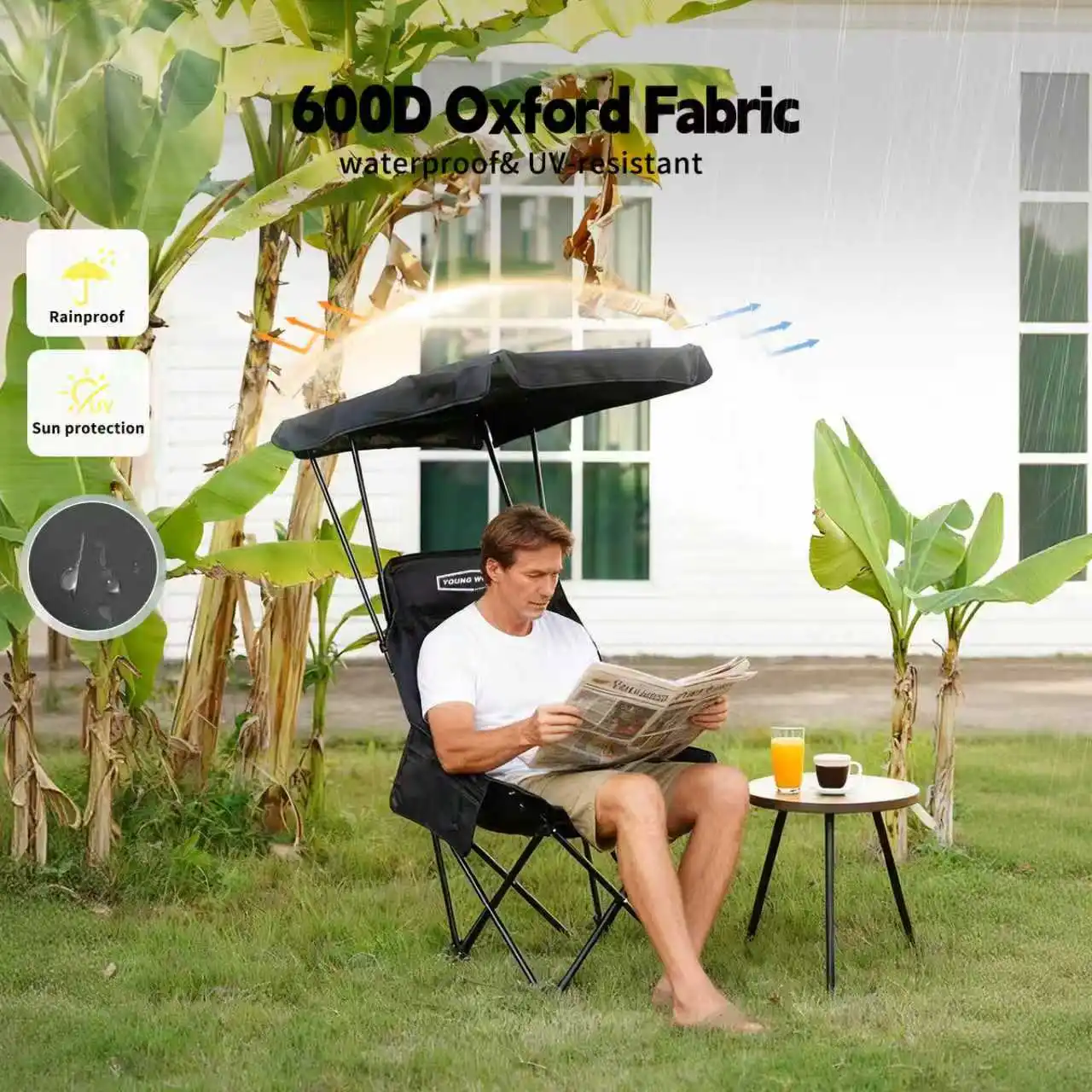 2PC YOUNG WOOD Portable Camping Chair Beach Chair With Shade Canopy, Fold Lightweight Oversized For All, Easy To Open And Close
2PC YOUNG WOOD Portable Camping Chair Beach Chair With Shade Canopy, Fold Lightweight Oversized For All, Easy To Open And Close