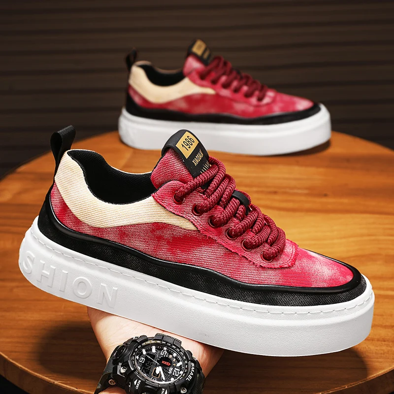 Summer Canvas Red Sneaker Men Trendy Platform Comfort Lace-up Men's Skateboard Shoes Fashion Red Breathable Casual Sneakers Man
Summer Canvas Red Sneaker Men Trendy Platform Comfort Lace-up Men's Skateboard Shoes Fashion Red Breathable Casual Sneakers Man