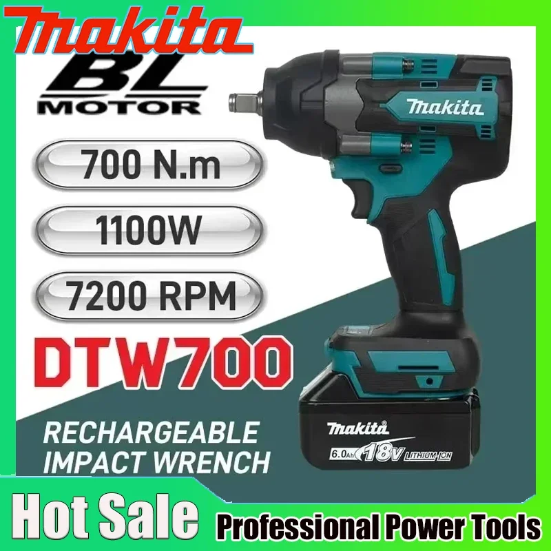 Makita DTW700 Cordless Impact Wrench 1000N.M Brushless Electric Wrench Screwdriver Large Torque Auto Repair Power Tools
Makita DTW700 Cordless Impact Wrench 1000N.M Brushless Electric Wrench Screwdriver Large Torque Auto Repair Power Tools