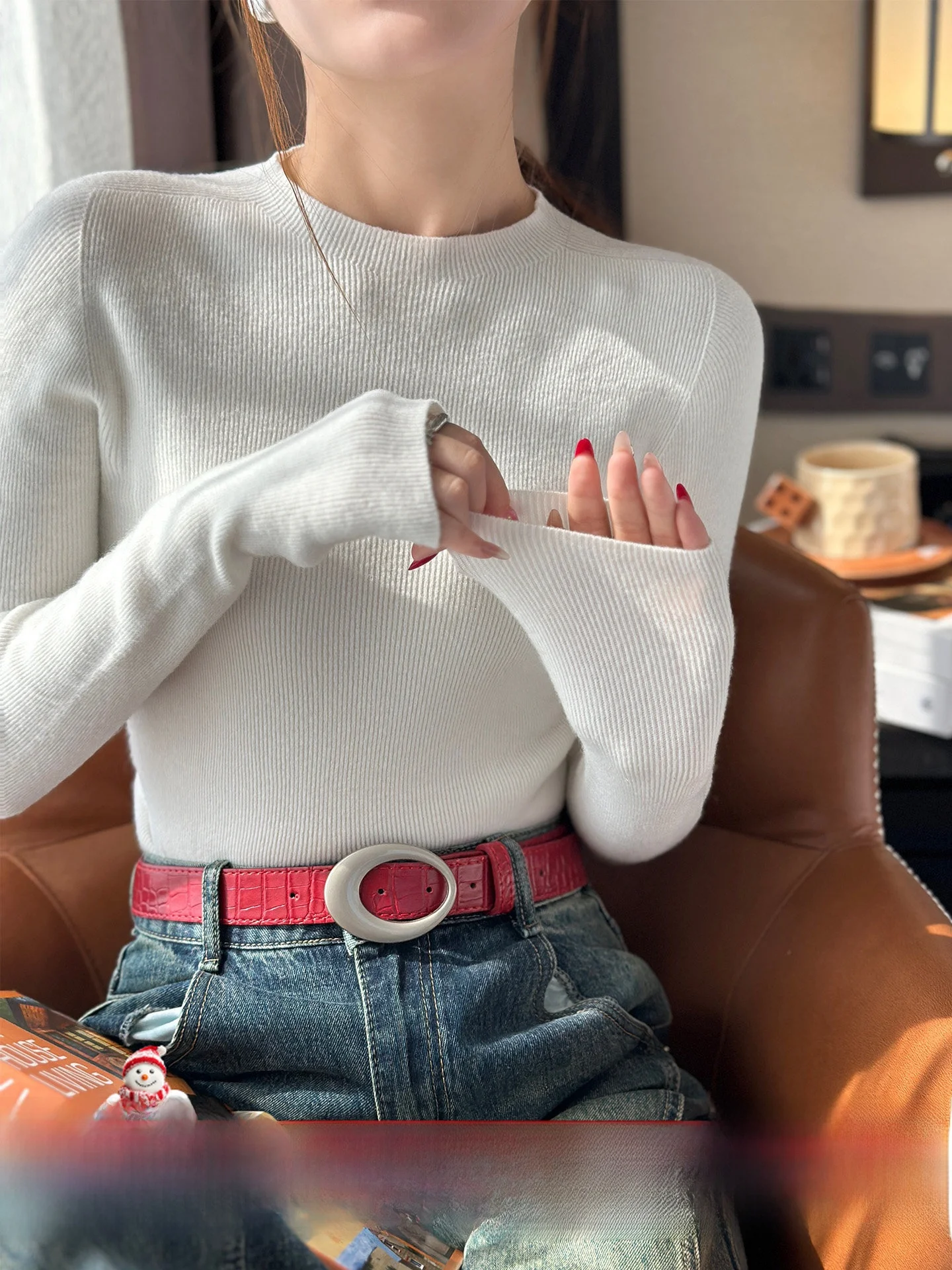 White Wool Base irt Women's Spring Autumn 2025 New Sweater Inner Wear High-End Sl One-Piece Top Su San San
White Wool Base irt Women's Spring Autumn 2025 New Sweater Inner Wear High-End Sl One-Piece Top Su San San