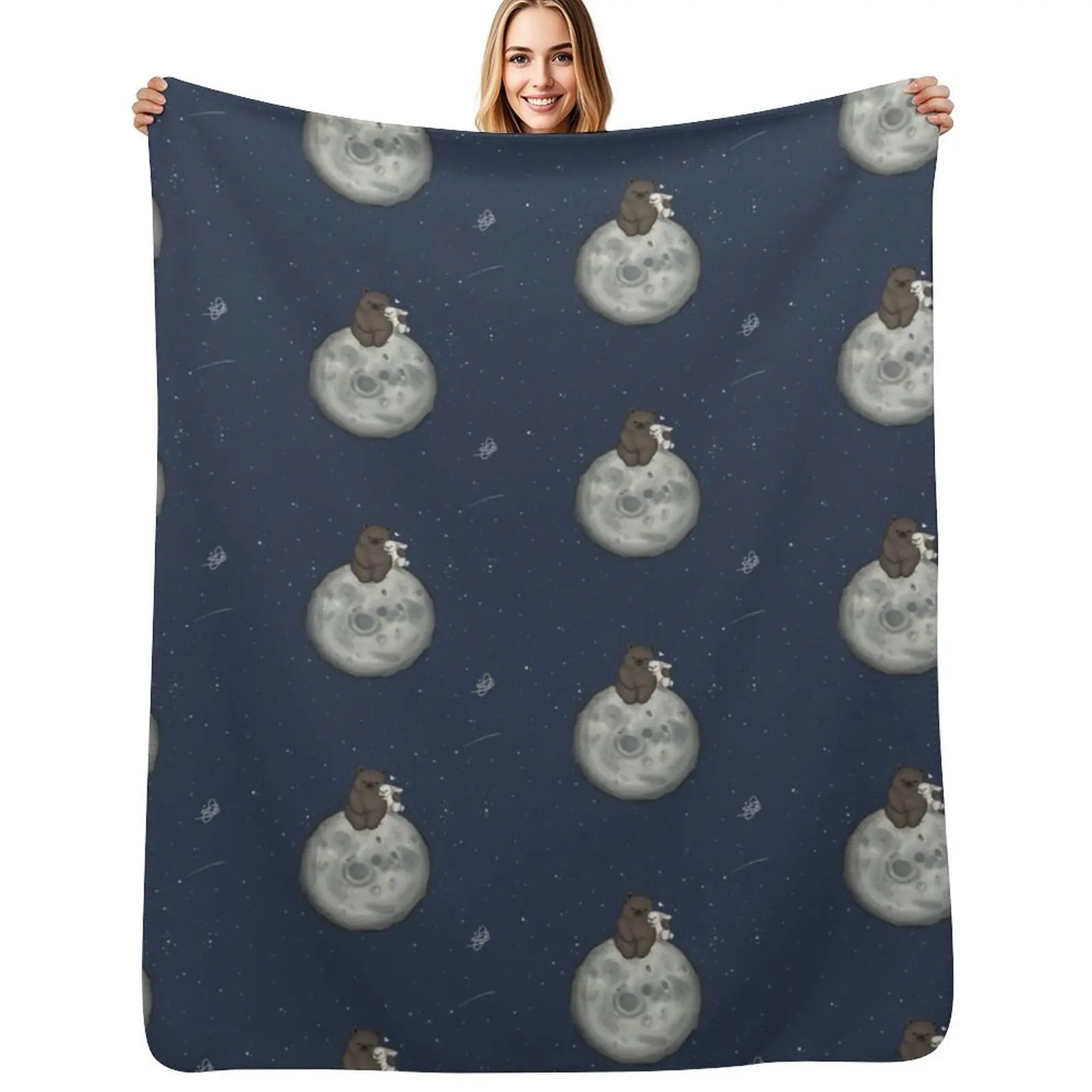 Bear and Bunny on the moon Throw Blanket Soft Comfort Blanket for Reading Watching TV
Bear and Bunny on the moon Throw Blanket Soft Comfort Blanket for Reading Watching TV
