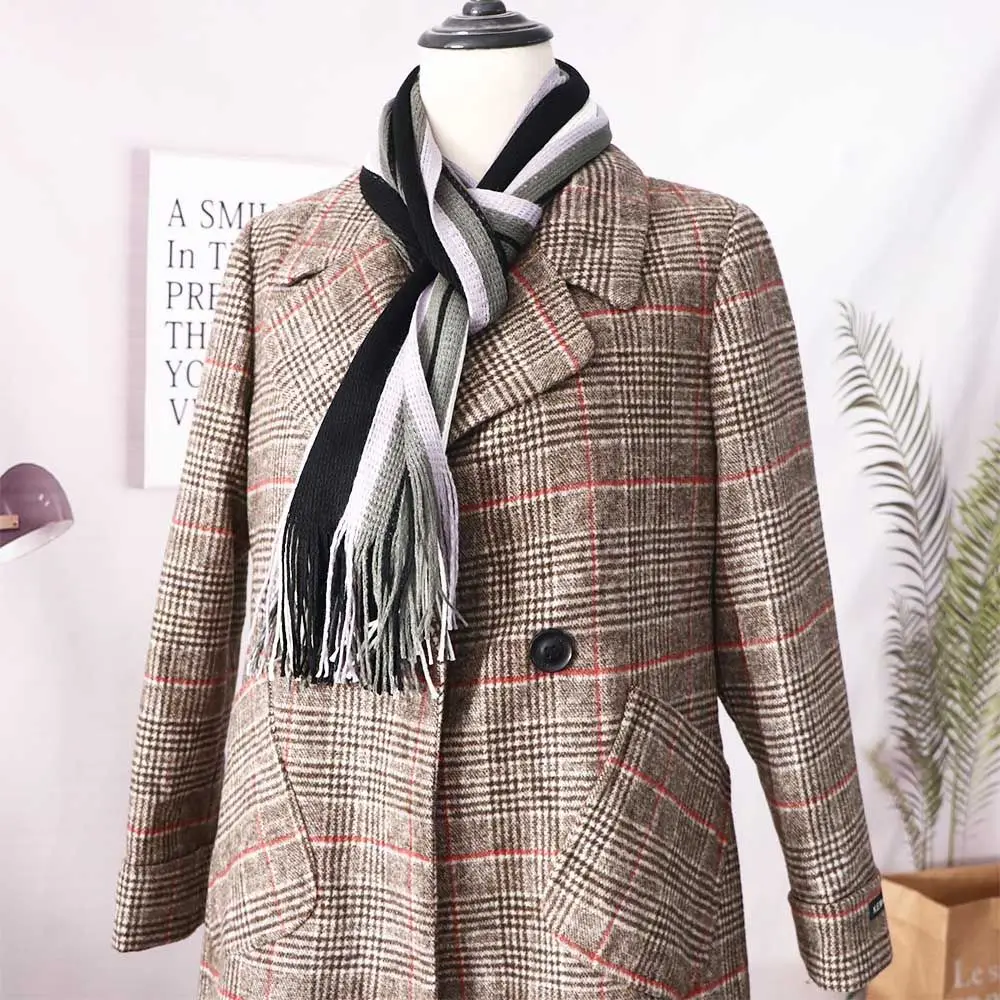 Warm Scarves Foulard Knit Scarf Scarves with Tassels Male Echarpe Warm Winter Striped Scarf Fringed Muffler Scarf Tassel Scarf
Warm Scarves Foulard Knit Scarf Scarves with Tassels Male Echarpe Warm Winter Striped Scarf Fringed Muffler Scarf Tassel Scarf