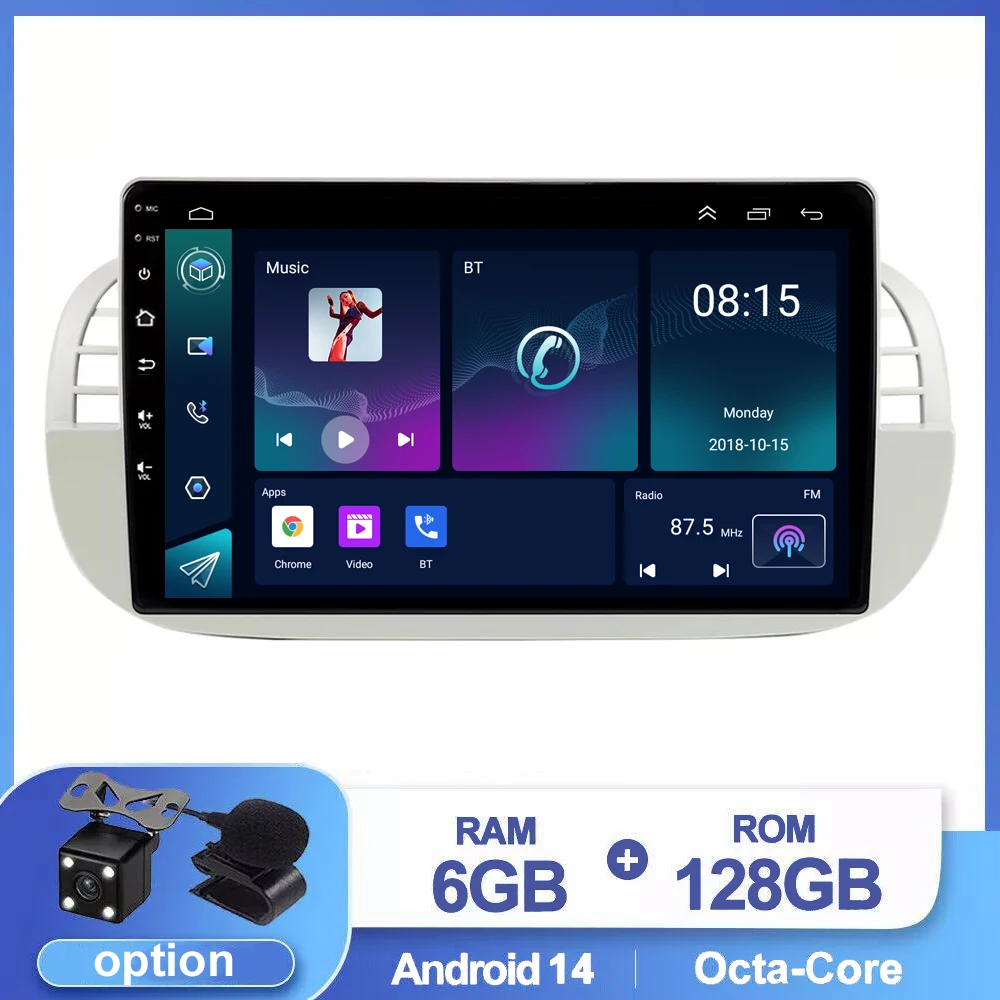 8G+128G Car Stereo Android 14 Multimedia Player For FIAT 500 2007 - 2015 FM AM DSP Carplay Radio Auto BT GPS Navigation
8G+128G Car Stereo Android 14 Multimedia Player For FIAT 500 2007 - 2015 FM AM DSP Carplay Radio Auto BT GPS Navigation