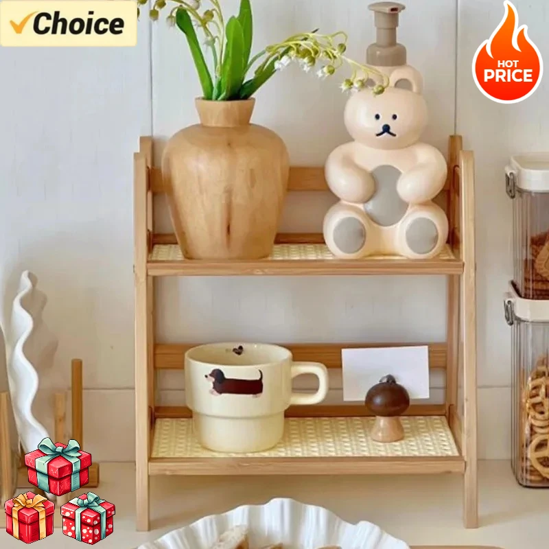 2-Tier Cream Style Ladder Storage Shelf, Rattan-Like Desktop Organizer for Kitchen Bathroom Makeup Rack
2-Tier Cream Style Ladder Storage Shelf, Rattan-Like Desktop Organizer for Kitchen Bathroom Makeup Rack