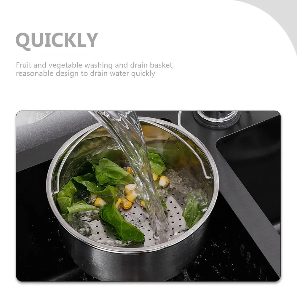 Sturdy Stainless Steel Fruit Strainer Wear Resistant Vegetable Basket Fine Drainage Holes Easy Wash Multi Purpose Kitchen
Sturdy Stainless Steel Fruit Strainer Wear Resistant Vegetable Basket Fine Drainage Holes Easy Wash Multi Purpose Kitchen
