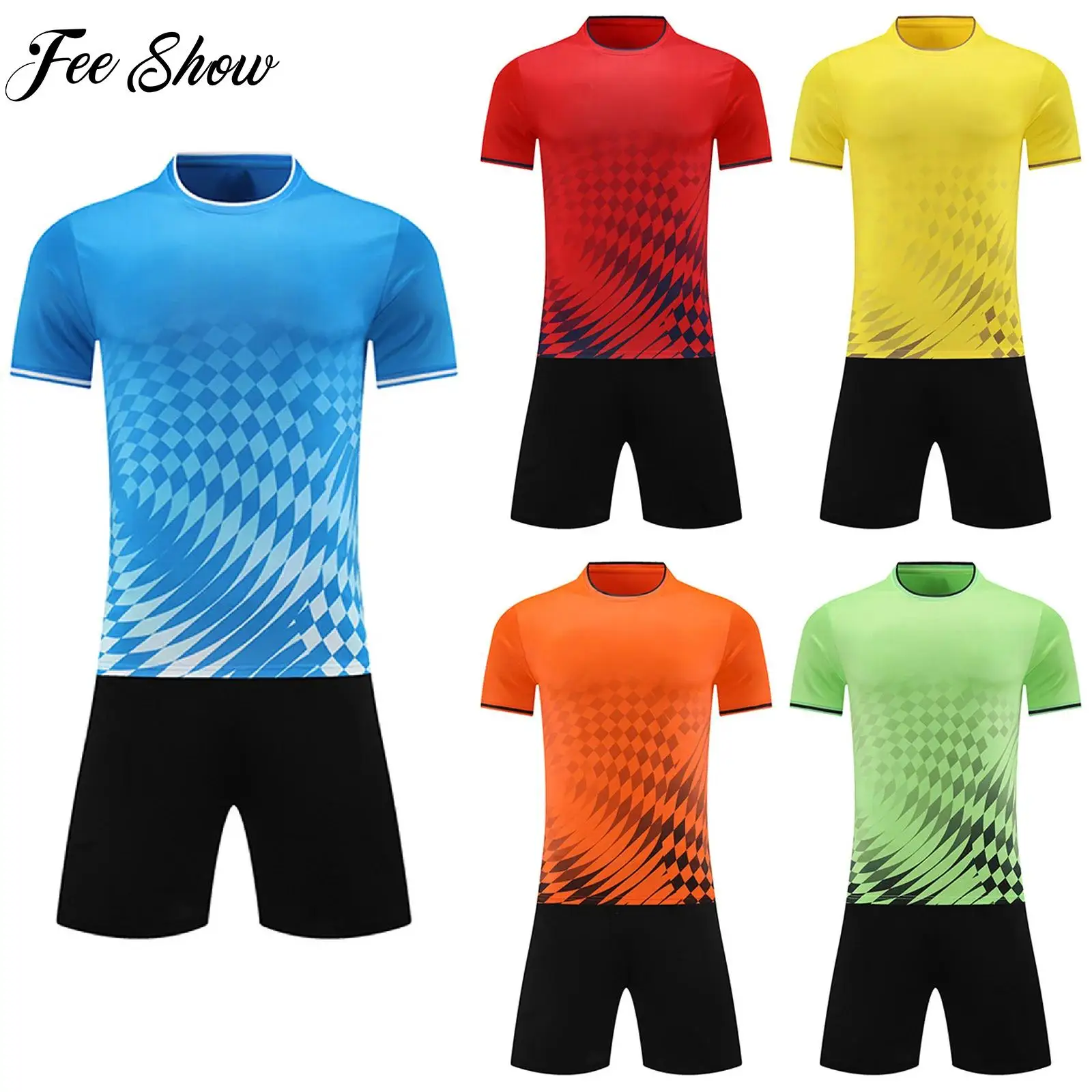 Quick-Drying Football Sports Outfit for Boys Moisture-Wicking Soccer Uniform Short Sleeve Geometric Printed Jersey Top+Shorts
Quick-Drying Football Sports Outfit for Boys Moisture-Wicking Soccer Uniform Short Sleeve Geometric Printed Jersey Top+Shorts
