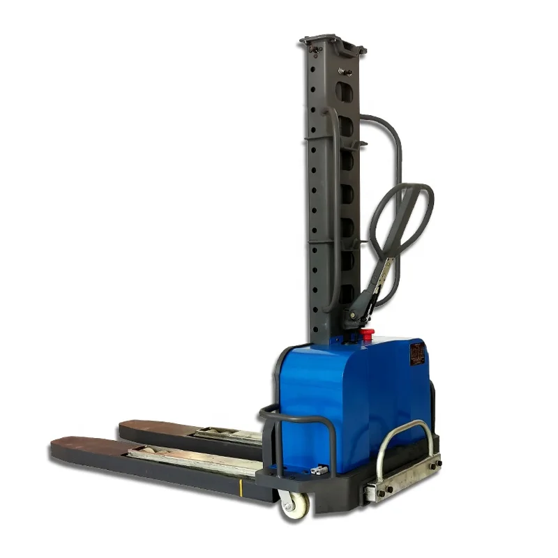 700kg Portable Electric Self-Loading Stacker, Full Electric Pallet Forklift for Material Handling