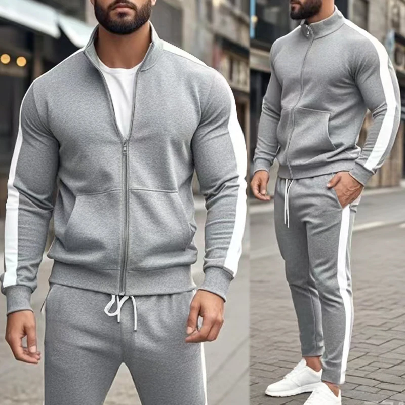 Men's Casual Sports Coat Suit Long-Sleeved Autumn Winter Two-Piece Contrasting Color Stand Collar for Men
Men's Casual Sports Coat Suit Long-Sleeved Autumn Winter Two-Piece Contrasting Color Stand Collar for Men