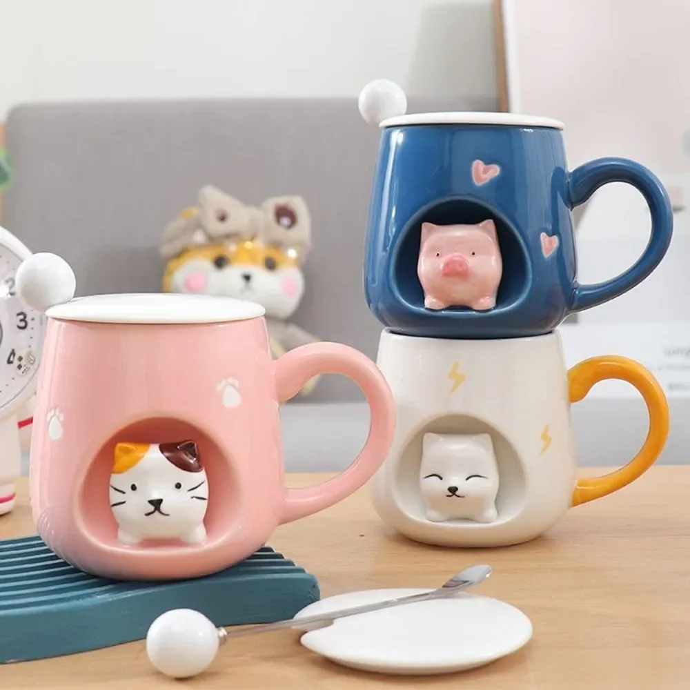 3D Cat Cartoon Mug,Ceramic Cup with Lid and Spoon,Cute Animal Couple Coffee Cup,Household Heated Teacup Drinkware Couples Gifts
3D Cat Cartoon Mug,Ceramic Cup with Lid and Spoon,Cute Animal Couple Coffee Cup,Household Heated Teacup Drinkware Couples Gifts