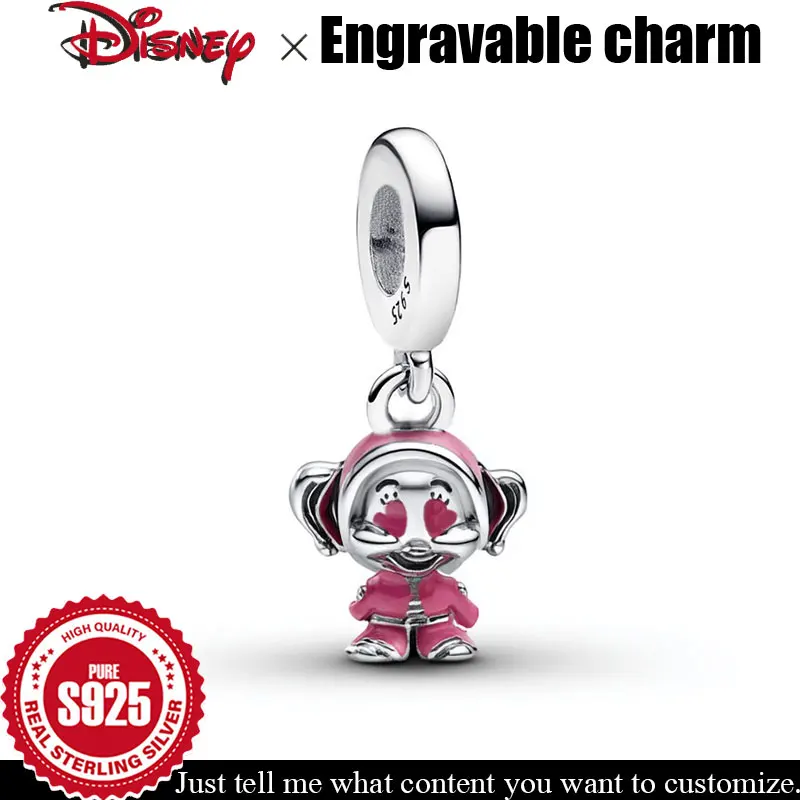 925 Sterling Silver Disney Charm Mudito with Pink Enamel Customizable Pendant DIY Bracelet Engravable Beads Jewelry Accessories
925 Sterling Silver Disney Charm Mudito with Pink Enamel Customizable Pendant DIY Bracelet Engravable Beads Jewelry Accessories