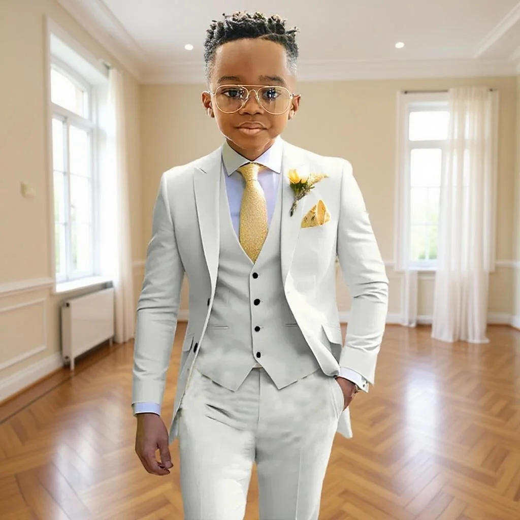 Formal Boys Suits Custom Made Wedding Tuxedo 3 Pieces Set Kids Jacket Pant Vest 2-16 Years Old Blazer Slim Fit Young Suit
Formal Boys Suits Custom Made Wedding Tuxedo 3 Pieces Set Kids Jacket Pant Vest 2-16 Years Old Blazer Slim Fit Young Suit