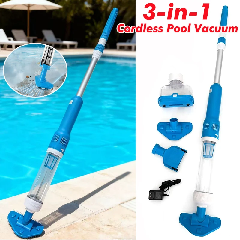 3-in-1 Handheld Cordless Swimming Pool Vacuum Powerful Rechargeable Long Runtime 100+ Minutes for Home Pool Spa Cleaning
3-in-1 Handheld Cordless Swimming Pool Vacuum Powerful Rechargeable Long Runtime 100+ Minutes for Home Pool Spa Cleaning