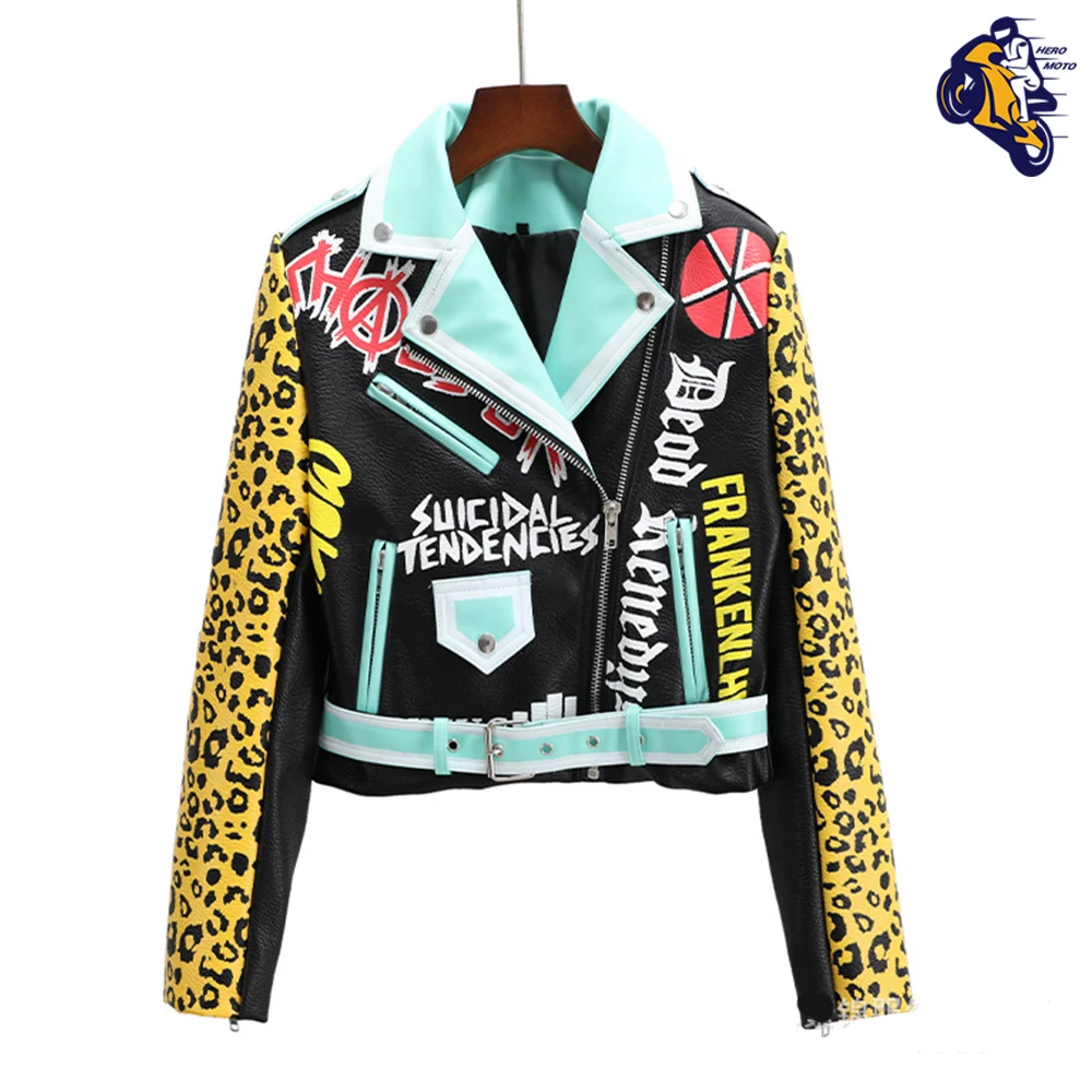 Motorcycle Jacket Color Bump Women's Short Jacket Leopard Leather Jacket PU Material Woman's Moto Coat Rock Biker Clothes S-XXXL
Motorcycle Jacket Color Bump Women's Short Jacket Leopard Leather Jacket PU Material Woman's Moto Coat Rock Biker Clothes S-XXXL