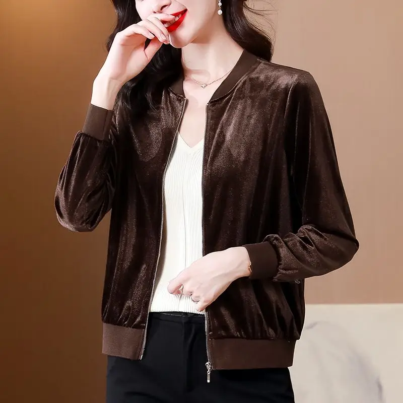 2023 Women Autumn Winter New Gold Velvet Loose Coats Female Middle-aged Short Jackets Ladies Solid Color Casual Outerwear Y370
2023 Women Autumn Winter New Gold Velvet Loose Coats Female Middle-aged Short Jackets Ladies Solid Color Casual Outerwear Y370