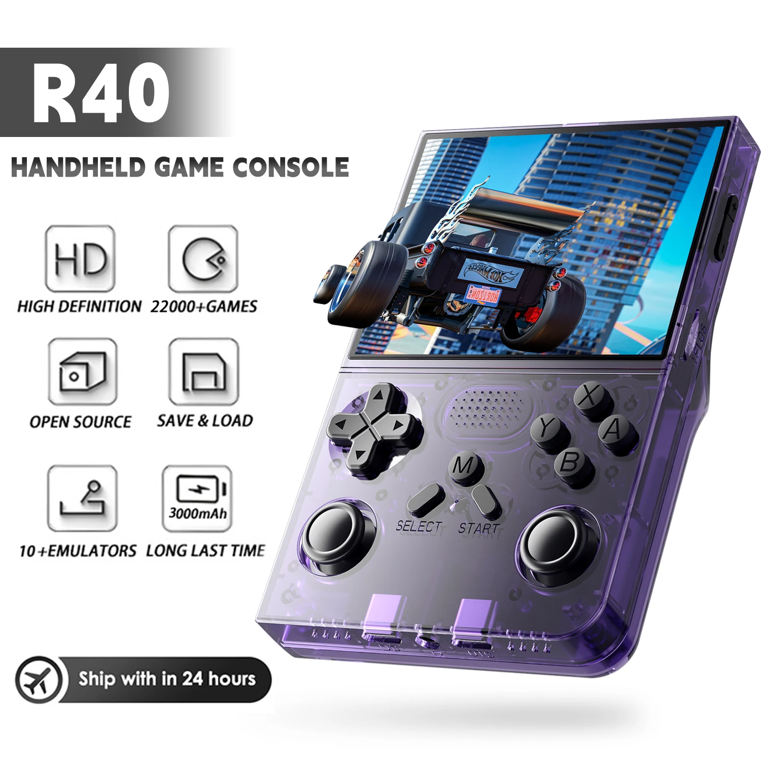 New R40 Game Console 128G Retro Handheld Gaming Console Linux System 3.5 Inch IPS Screen Portable Video Player 25000+ Games
New R40 Game Console 128G Retro Handheld Gaming Console Linux System 3.5 Inch IPS Screen Portable Video Player 25000+ Games
