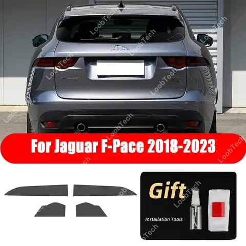 For Jaguar F-Pace 2018-2023 Taillight Dark Smoke Paint Protection Tint Wrap Film Pre-cut Scratches Prevent Film