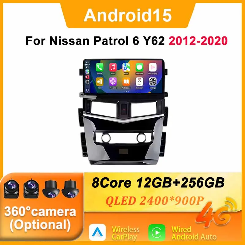 Car Android 15 Radio Stereo Multimedia Video GPS Navigation Player IPS screen BT 12.3 “ For Nissan Patrol 6 Y62 2012-2020
Car Android 15 Radio Stereo Multimedia Video GPS Navigation Player IPS screen BT 12.3 “ For Nissan Patrol 6 Y62 2012-2020