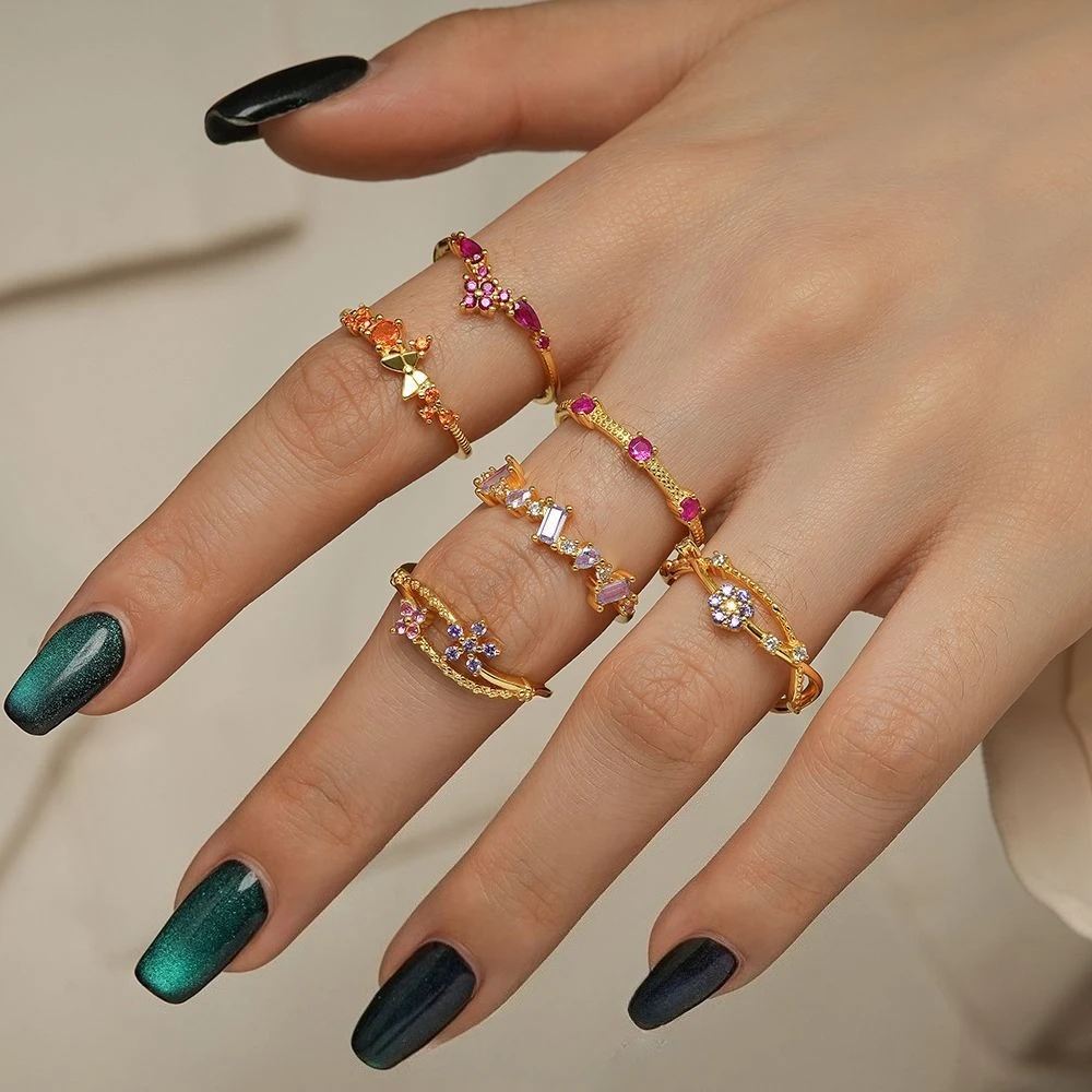 CCFJOYAS 925 Sterling Silver Geometric Multicolor Zircon Rings Women Elegant Minimalist Flower Stackable Ring Wholeale Size 7
CCFJOYAS 925 Sterling Silver Geometric Multicolor Zircon Rings Women Elegant Minimalist Flower Stackable Ring Wholeale Size 7