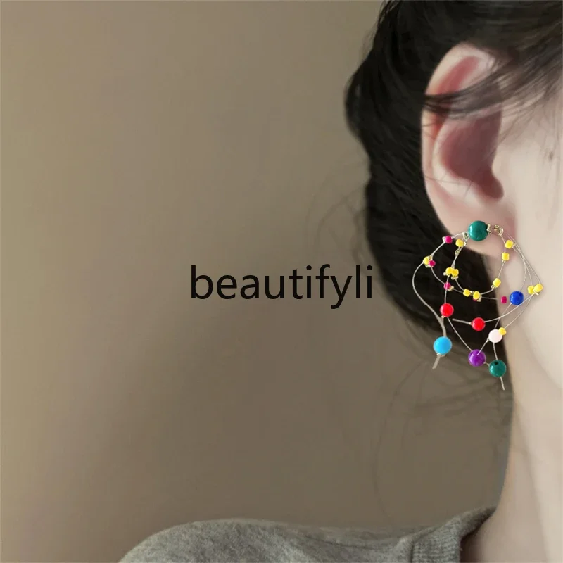 Rainbow Rain! Colorful Fireworks Earrings! Girly Heart Personality Earrings Long Beaded Earrings
Rainbow Rain! Colorful Fireworks Earrings! Girly Heart Personality Earrings Long Beaded Earrings