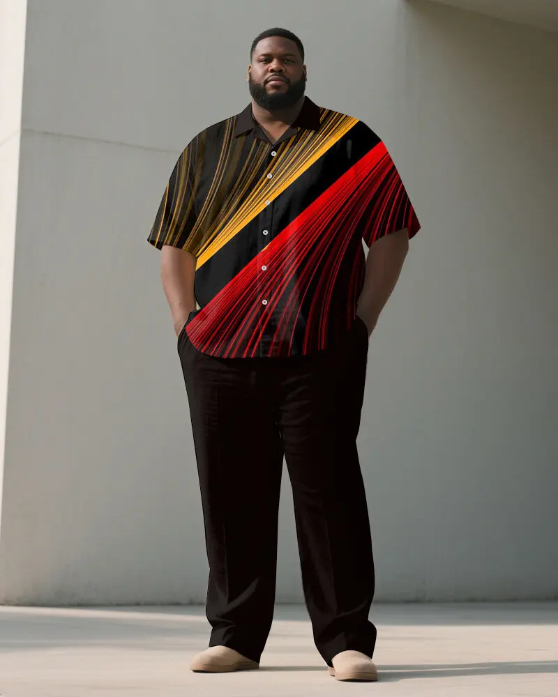 S-9XL Plus Size Men's Abstract Gradient & Wave Print Shirt & Pants Set, Multi-Design Casual 2-Piece Summer Outfit Collection
S-9XL Plus Size Men's Abstract Gradient & Wave Print Shirt & Pants Set, Multi-Design Casual 2-Piece Summer Outfit Collection