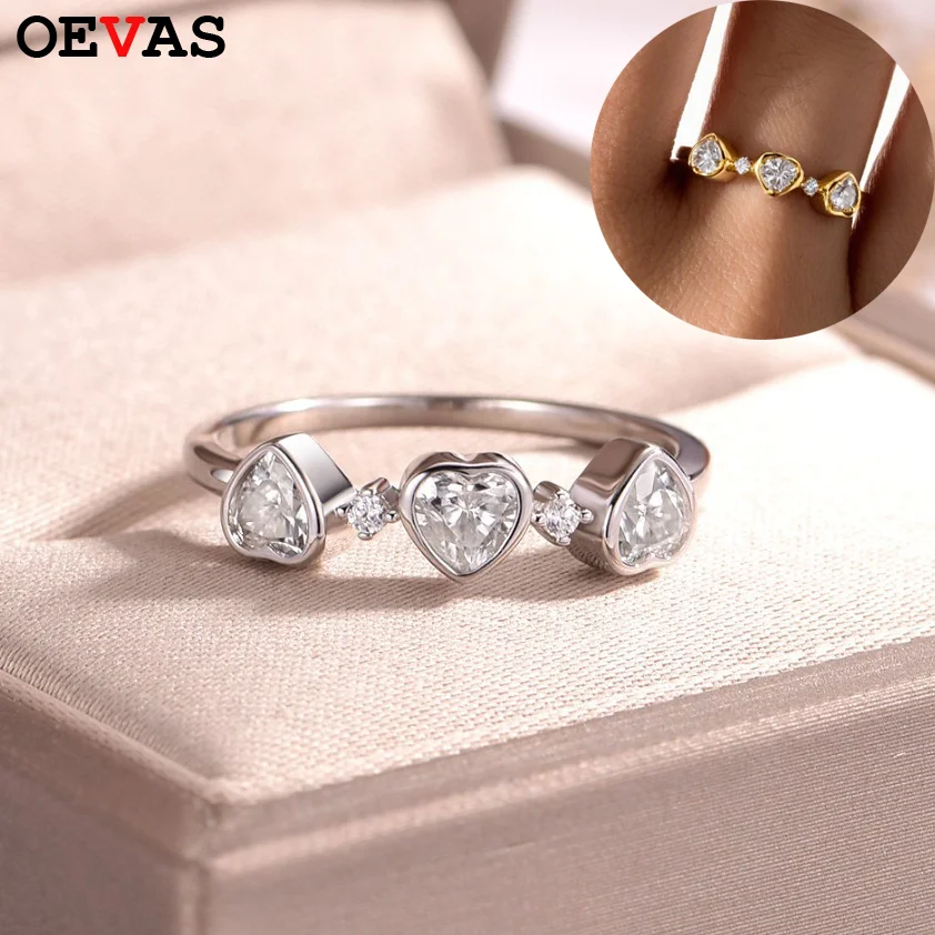 OEVAS 4x4mm D Color Heart Cut Moissanite Rings For Women 100% 925 Sterling Silver Sparkling Wedding Party Fine Jewelry Gift
OEVAS 4x4mm D Color Heart Cut Moissanite Rings For Women 100% 925 Sterling Silver Sparkling Wedding Party Fine Jewelry Gift