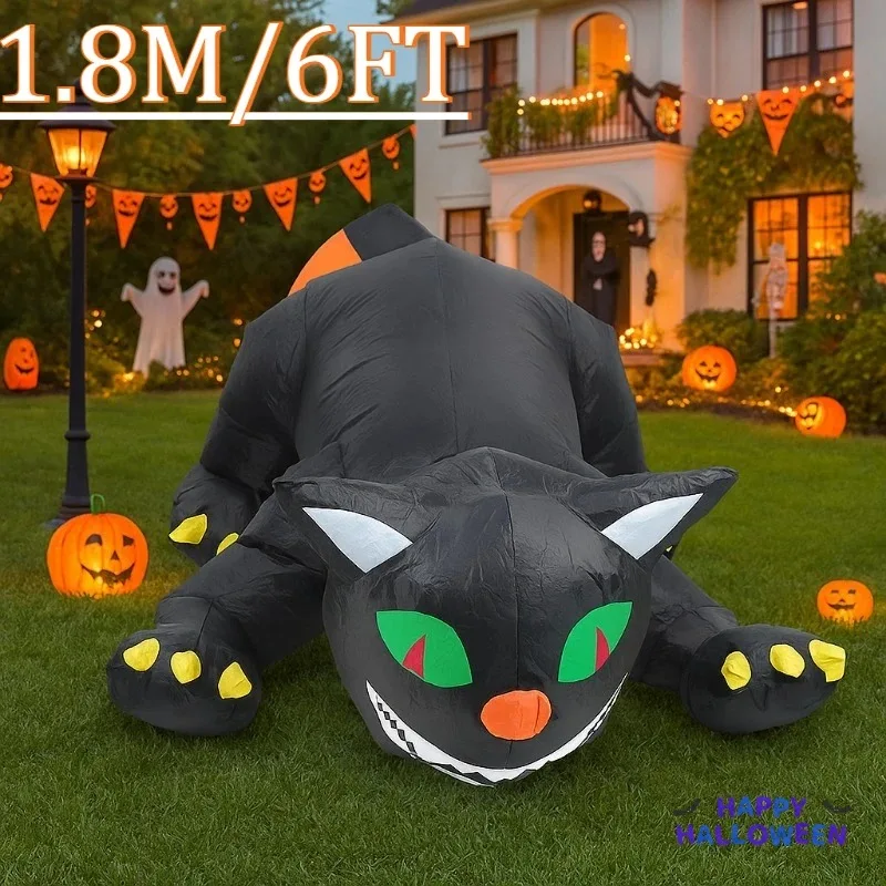 6FT Inflatable Toys Shaking Head Cat Halloween Model Built-in Green Eyed Red Lights LEDInflatable Yard Decorations Party
6FT Inflatable Toys Shaking Head Cat Halloween Model Built-in Green Eyed Red Lights LEDInflatable Yard Decorations Party