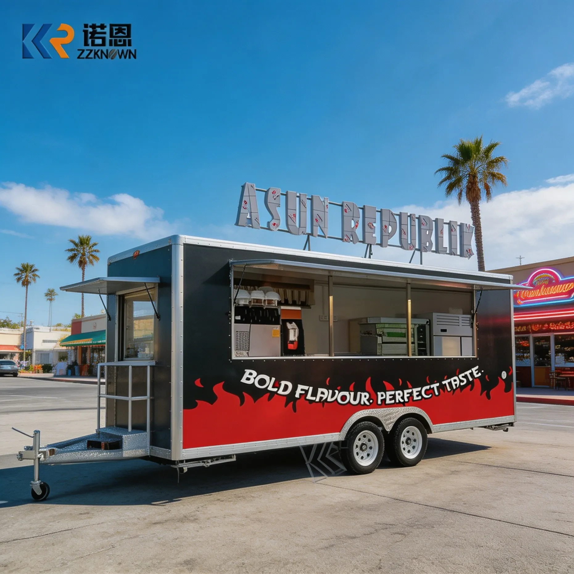 Double Axle Food Trailer for Sale Mobile Kitchen Food Truck with Serving Window Commercial Catering Trailer for Burger Coffee
Double Axle Food Trailer for Sale Mobile Kitchen Food Truck with Serving Window Commercial Catering Trailer for Burger Coffee