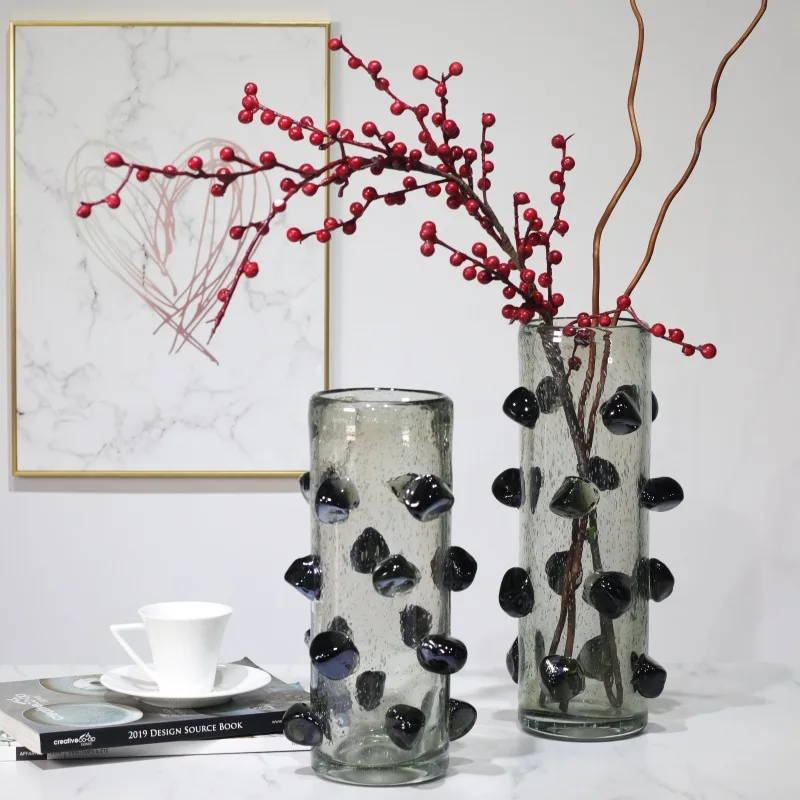 Home Decor Dried Flower Arrangement Tall Vase Murano Grey Cylinder Irregular Glass Vase With Artificial Flowers
Home Decor Dried Flower Arrangement Tall Vase Murano Grey Cylinder Irregular Glass Vase With Artificial Flowers