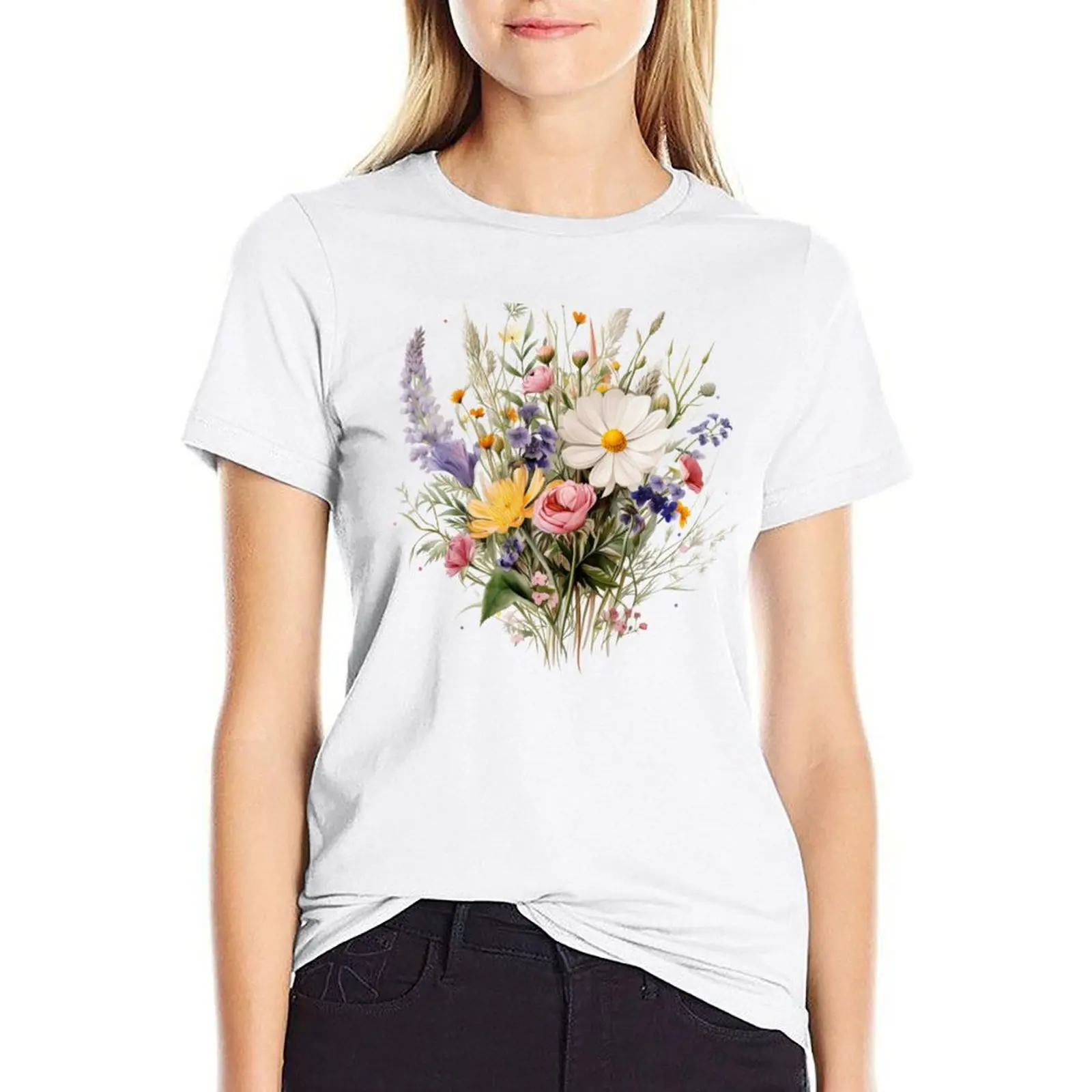 Bouquet Wild Flowers Botanical Flower Nature T-shirt summer top lady clothes oversized Women's t-shirt
Bouquet Wild Flowers Botanical Flower Nature T-shirt summer top lady clothes oversized Women's t-shirt