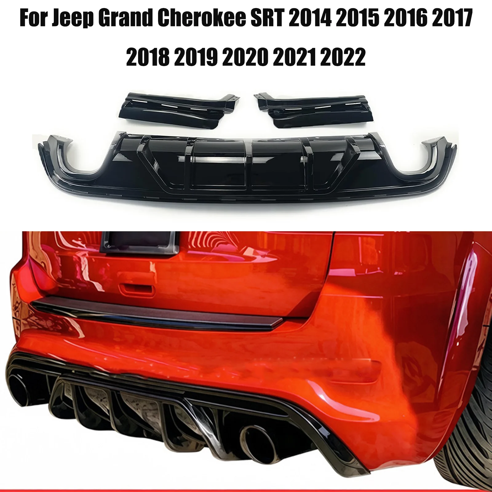 Rear Bumper Diffuser 3Pcs For Jeep Grand Cherokee SRT 2014-2022 Rear Lower Bumper Lip Diffuser Spoiler Splitter Carbon Look
Rear Bumper Diffuser 3Pcs For Jeep Grand Cherokee SRT 2014-2022 Rear Lower Bumper Lip Diffuser Spoiler Splitter Carbon Look